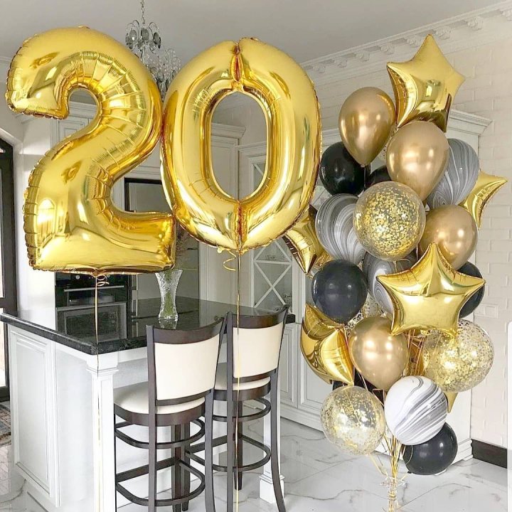 Фольгированный шар Золотая Цифра в Архангельске