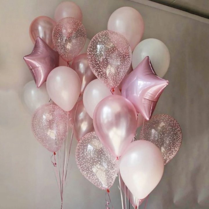 Фонтаны шаров "Розовый" в Архангельске