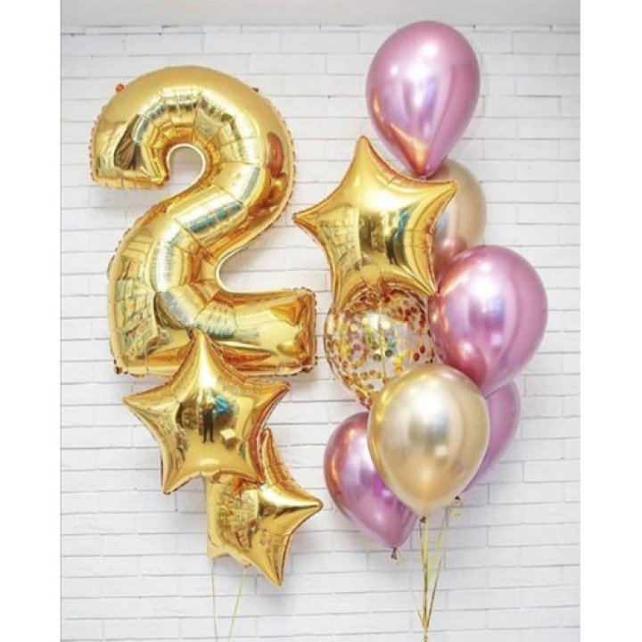 Цифра с фонтанами шаров  в Архангельске