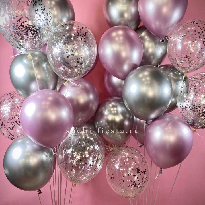 Фонтан шаров "Сильвер пинк" в Архангельске