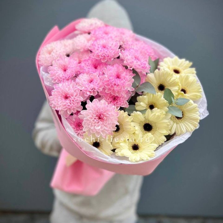 Дуо хризантем и гербер в Архангельске