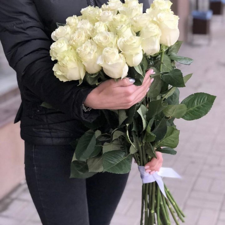 Голландские розы белые в Архангельске