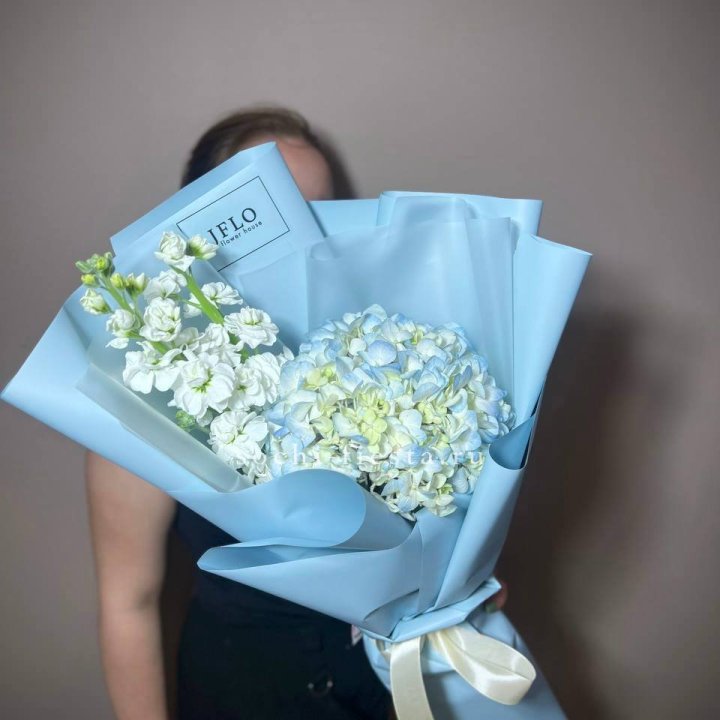 Гортензия голубая с маттиолой в Архангельске