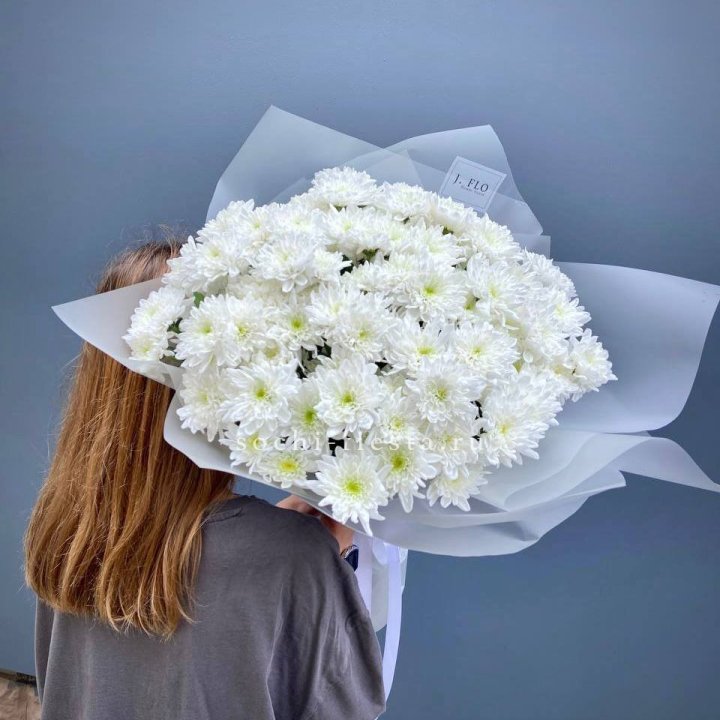 Букет хризантем "Белая снежинка" в Архангельске