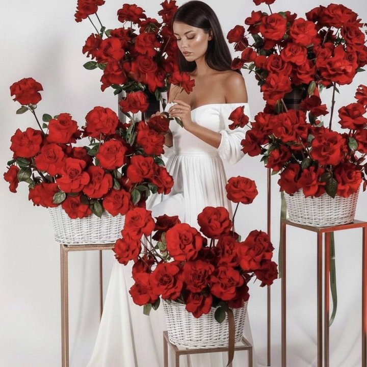 Сет из красных французских роз в Архангельске