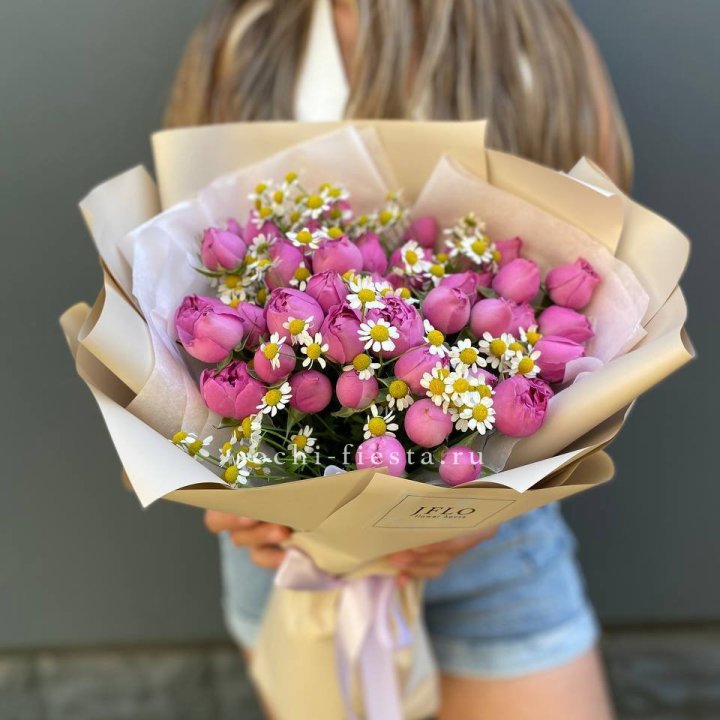 Дуобукет мисти с ромашками  в Архангельске