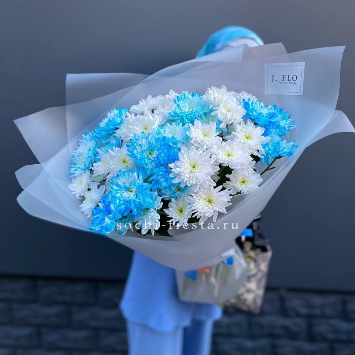 Букет хризантем "Голубая снежинка" в Архангельске