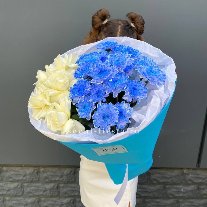 Дуо букет розы и хризантема в Архангельске