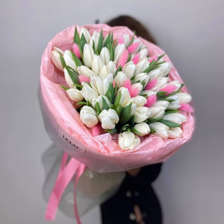 51 белый тюльпан "Рози" в Архангельске