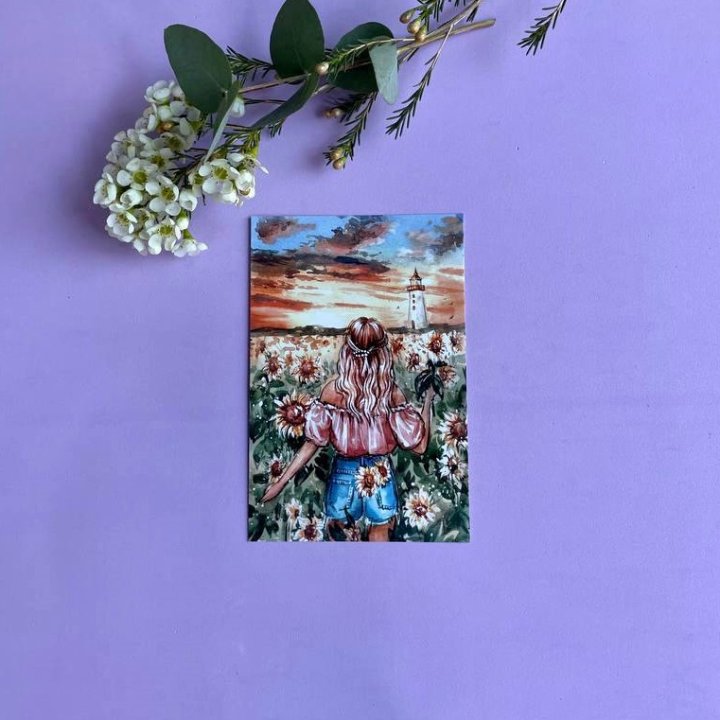 Открытка к букету "Подсолнух" в Архангельске