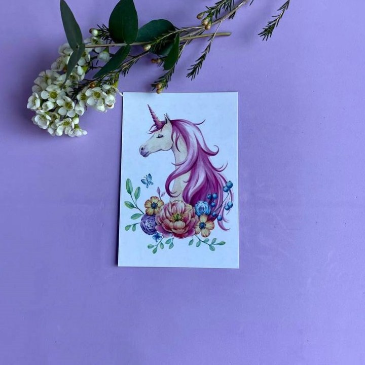 Открытка к букету "Единорог" в Архангельске