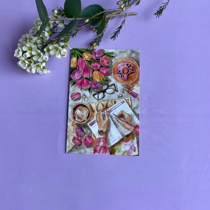 Открытка к букету "Леди на работе" в Архангельске