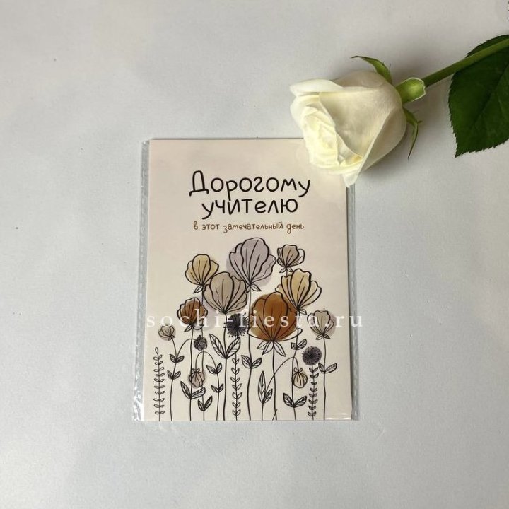 Открытка к букету "Дорогому учителю" в Архангельске