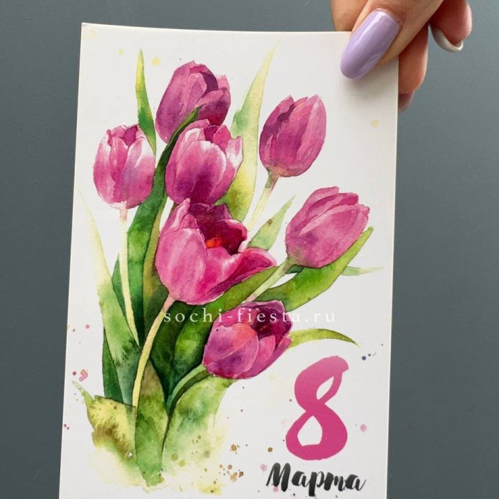 Открытка к букету "8 марта!" в Архангельске