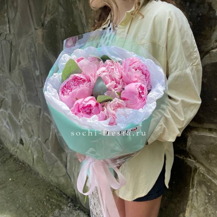 7 зефирных пионов в фоамиране в Архангельске