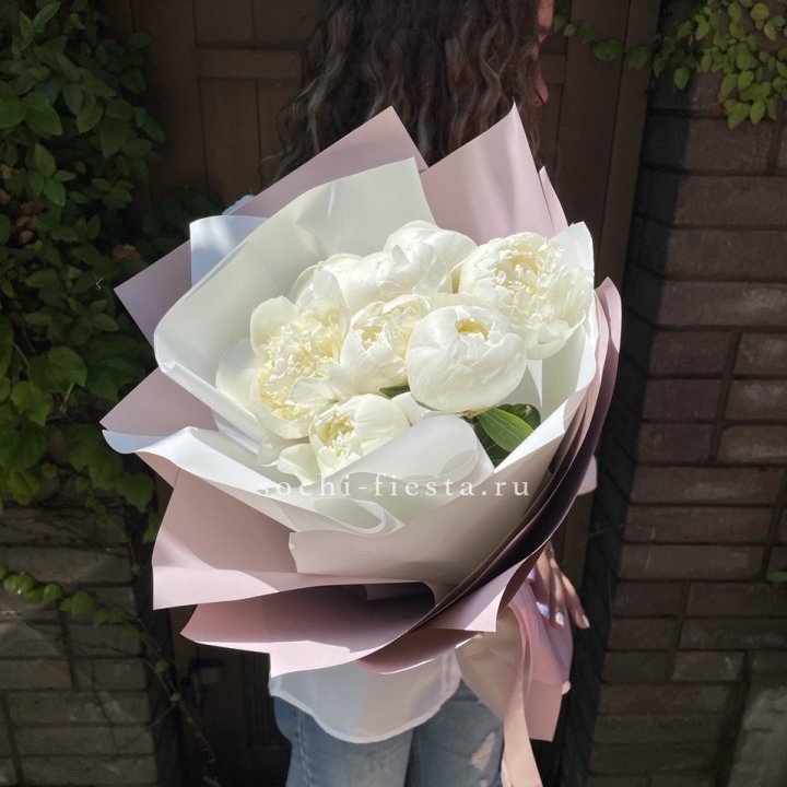 9 белоснежных пионов в Архангельске
