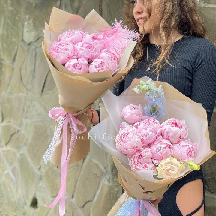 7 зефирных пионов  в Архангельске