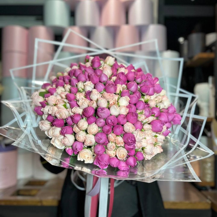 101 кустовая пионовидная роза в Архангельске