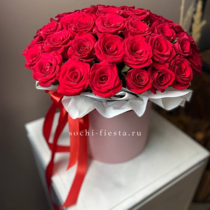 Красные розы 51шт  в коробке в Архангельске