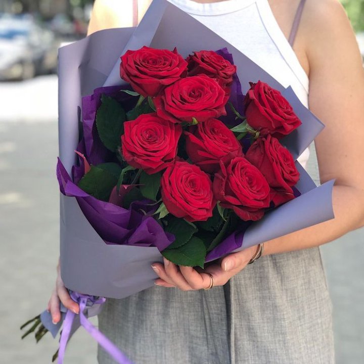 9  красных роз №1 в Архангельске
