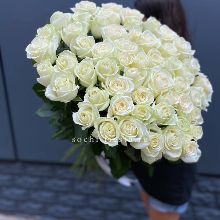 51 белоснежная высокая роза в Архангельске