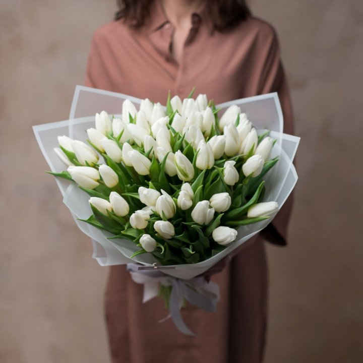 51 белый тюльпан в Архангельске