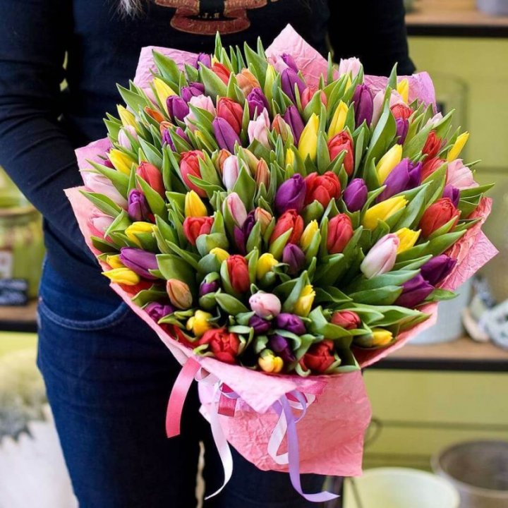 101 тюльпан "Джуси" в Архангельске